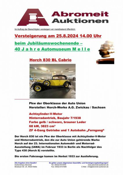 ANDERE Horch - 830 BL 1938